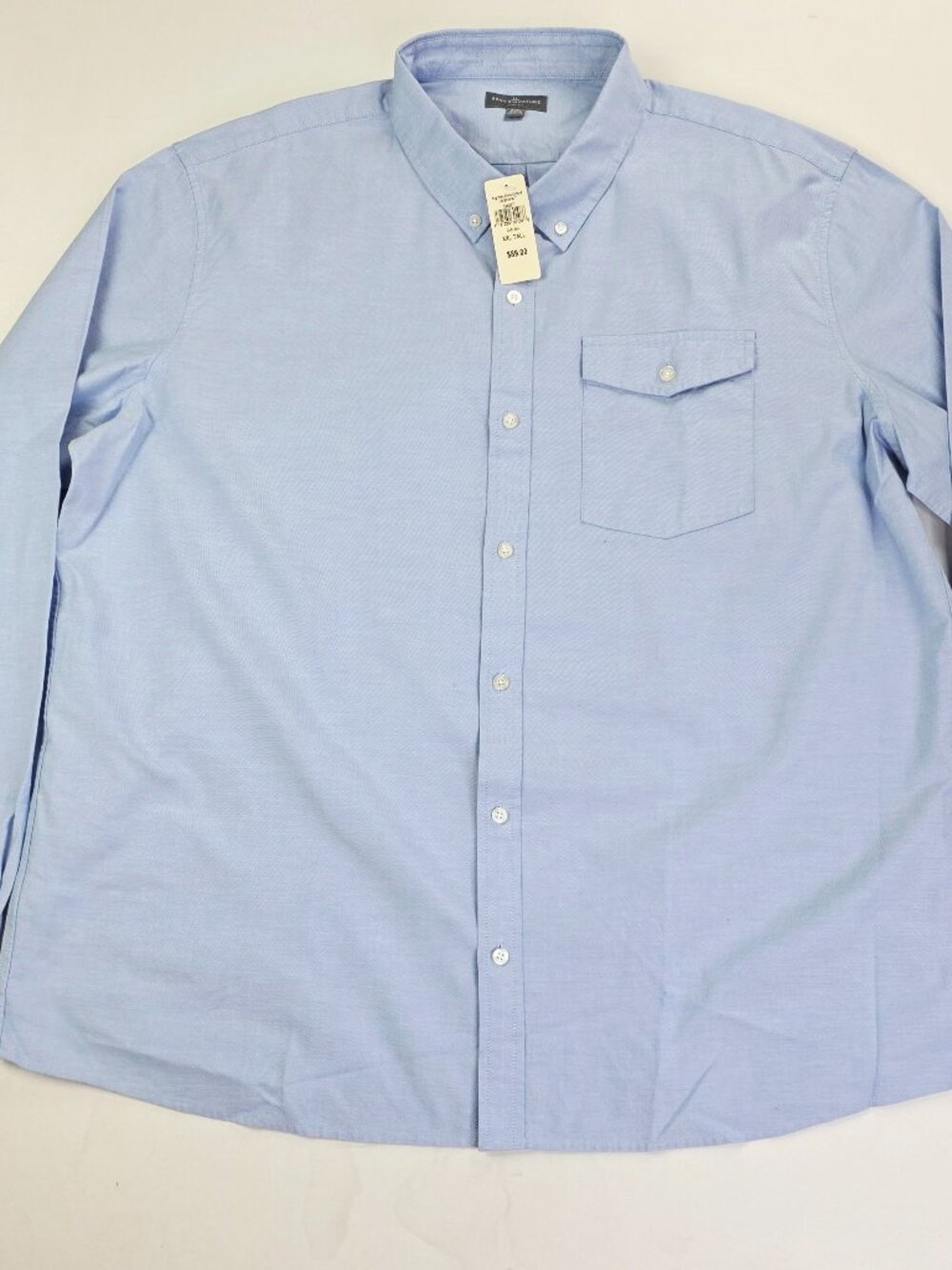 L.L. Bean Signature Slim Fit Mens 2XLTall Blue Pima Oxford Button Down Shirt NWT